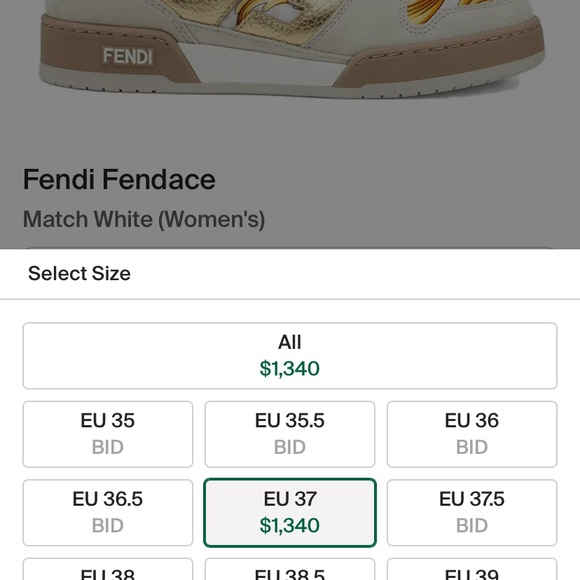 Fendi Women's White and Gold Sneakers. LIMITED ADDITION. - Picture 2 of 13